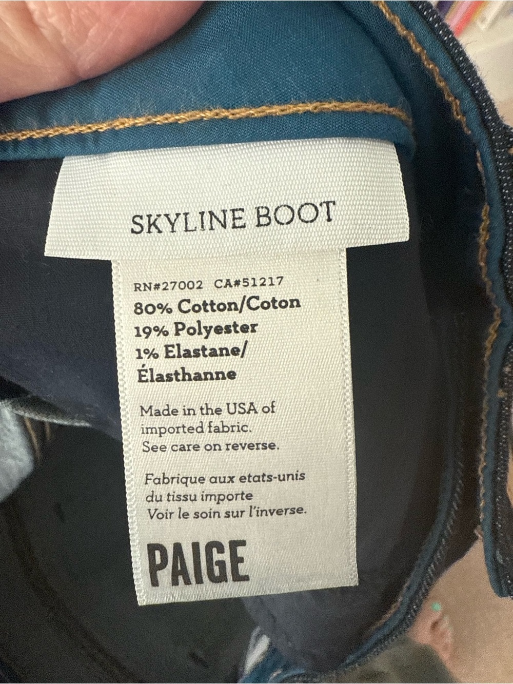 PAIGE Skyline Bootcut Jeans Dark Wash Mid Rise Stretch Denim - Picture 4 of 6